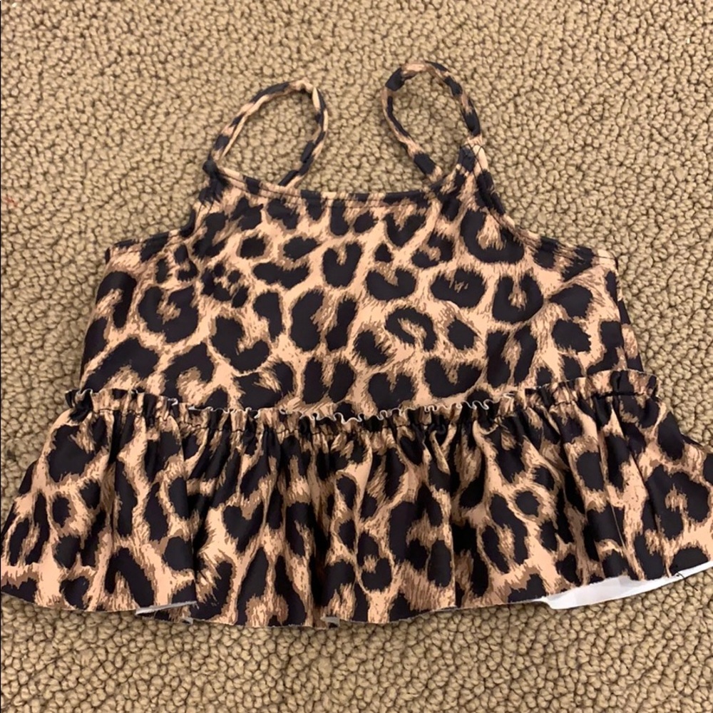 Kortni Jeane kids size 6 leopard swim top
